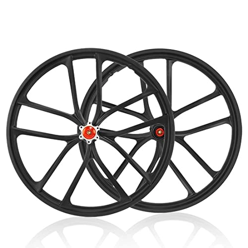 Mountain Bike Wheel : Bike Wheelset, 20" Magnesium Mountain Cycling Wheels, Fit for 7-10 Speed Cassette Freewheels, Quick Release Axles