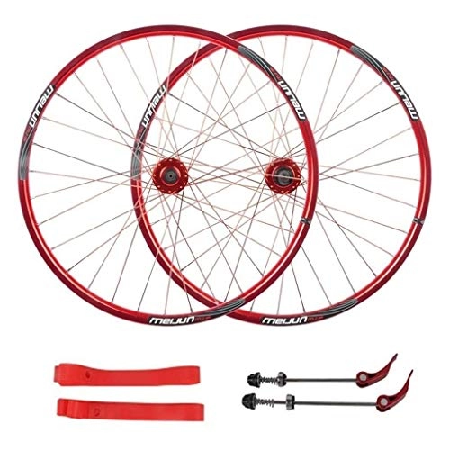 Mountain Bike Wheel : Bike Wheelset，26 inch Mountain Bike Wheel，Brake Wheel Set Quick Release Palin Bearing 7 / 8 / 9 / 10 Speed (Color : Red)