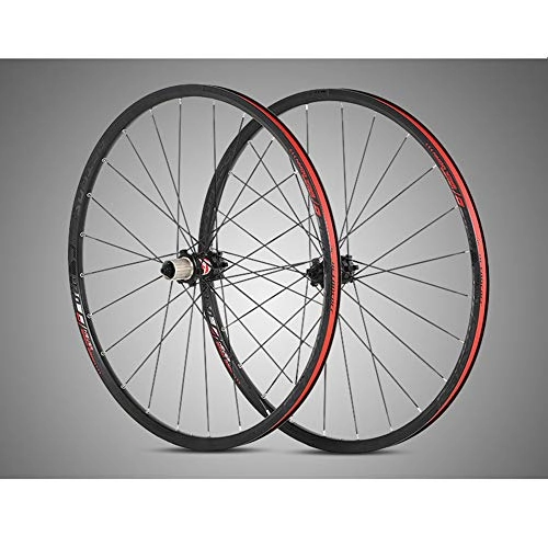 Mountain Bike Wheel : BIKERISK RS aluminum four-axis 24 hole straight pull flat aluminum ring mountain wheel set 27.5 inch 29 inch mountain bike special rim, Red, 29