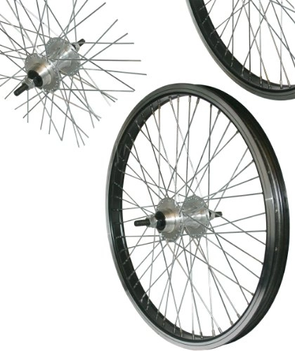 Mountain Bike Wheel : BMX 20" REAR Bicycle Cycling Wheel 48 Spoke "BLACK" Rim 10mm Axle TWR005BK