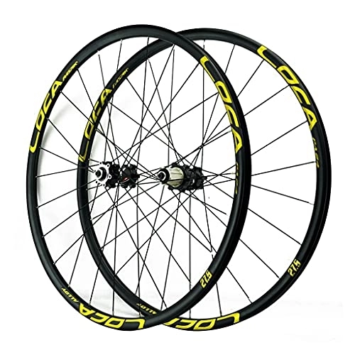 Mountain Bike Wheel : BMX Road Bike Fast Release Wheels Disc Brake Wheel Aluminum Alloy Rim 24 Holes 700C Bicycle Wheel (Front + Rear) for Mountain Bike Parts (Gold 700C)