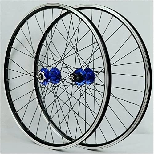 Mountain Bike Wheel : Braked Mountain Bike Wheels, Double Walled Aluminum Alloy Jiuyupeilin 32 Hole, Suitable For 7 / 18 / 9 / 10 / 11 Speeds (Size : 29 INCH)