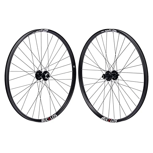 Mountain Bike Wheel : BUCKLOS 27.5in Mountain Bike Wheels, Thru Axle Disc Brake Width Center Lock 142