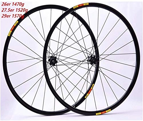 Mountain Bike Wheel : BZLLW Bike Wheel, Mountain Wheel Set, MTB Bike Wheelset 26" / 27.5" / 29" Disc Brake Bicycle Wheel Double Wall Alloy Rim QR 7-11 Speed Cassette Sealed Bearing (Color : Black, Size : 27.5")