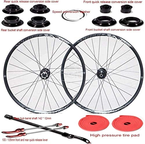 Mountain Bike Wheel : BZLLW Bike Wheel, MTB Bicycle Wheel 26" Mountain Bike Wheelset Double Walled Alloy Rim Disc Brake 8-12 Speed Cassette Hub Sealed Bearing, 6 PAWLS 72 CLICKS Structure (Color : Gray)