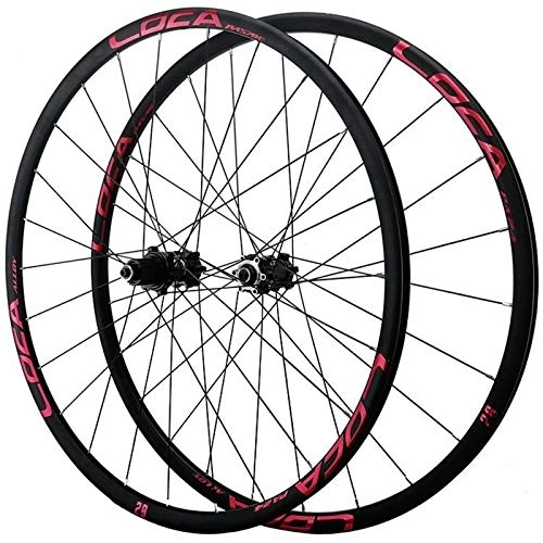 Mountain Bike Wheel : CAISYE 26 / 27.5 / 29 Inch Bicycle Wheelset(Front Rear), Double-Walled Aluminum Alloy Bicycle Wheels Disc Brake Mountain Bike Wheel Set Quick Release American Valve 7 / 8 / 9 / 10 Speed, Red, 26IN