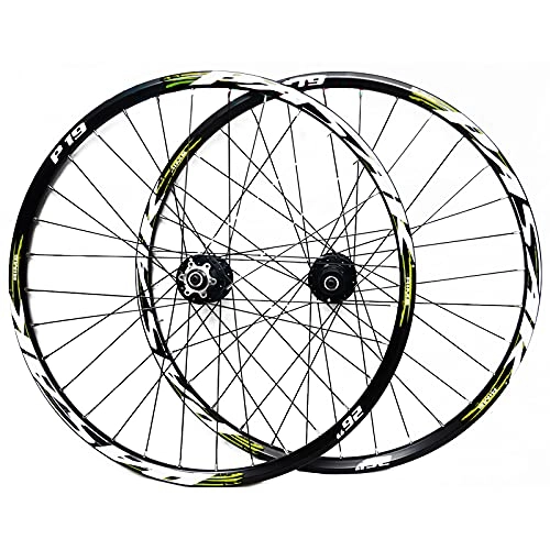 Mountain Bike Wheel : CAREXY Cycling Wheel Set, Double Walled 32H Rim MTB Wheelset 26 / 27.5 / 29 Inch Disc Brake Quick Release 7 / 8 / 9 / 10 / 11 Speed, E, 26