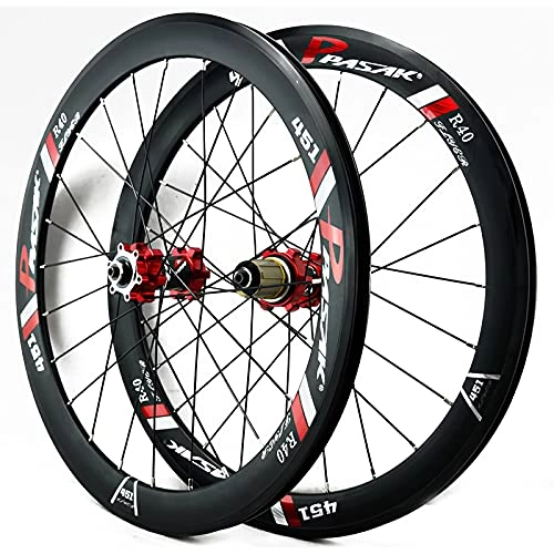 Mountain Bike Wheel : CAREXY Cycling Wheelset, 20 / 22 Inch 406 / 451 Mountain Bike Front + Rear Rim Bicycle Wheel Set Disc Brake / Caliper Brake 7-12 Speed Cassette, Red, 20