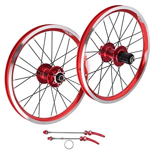 Mountain Bike Wheel : CHICIRIS 26" Alloy Mountain Disc Double Wall, Mountain Bike Wheelset 16in 305 Disc Brake 11 Speed 6 Nail Bearing Compatible for V brake(Red)