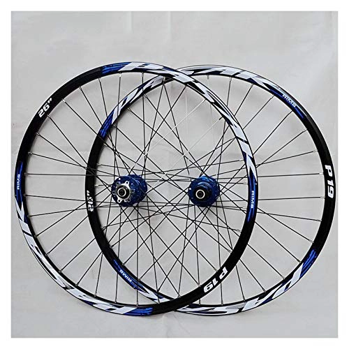 Mountain Bike Wheel : CHICTI 26 / 27.5 / 29inch Mtb Wheel Front Rear Wheel Set Double Wall Disc Brake 7 / 8 / 9 / 10 / 11 Speed Quick Release Hollow Hub Outdoor (Color : C, Size : 27.5in)