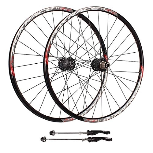 Mountain Bike Wheel : CHICTI 27.5" Mountain Bike Wheels, Double Wall Ultralight Carbon Fiber MTB V-Brake Hybrid 24 Hole Disc 7 8 9 10 Speed 100mm Outdoor (Color : A, Size : 27.5inch)