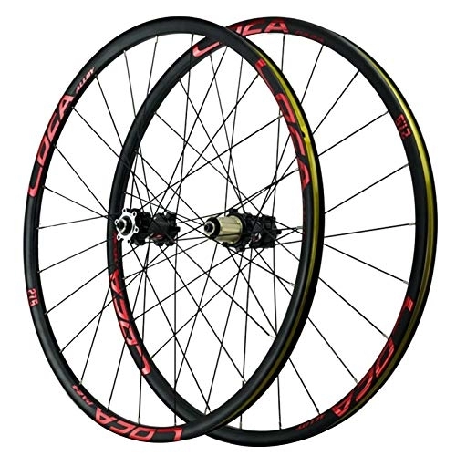 Mountain Bike Wheel : CHICTI Bike Wheelset, Quick Release Wheels Mountain Bike 26 / 27.5 / 29 Inch Straight Pull 4 Bearing Disc Brake Wheel Outdoor (Color : Red1, Size : 26IN)