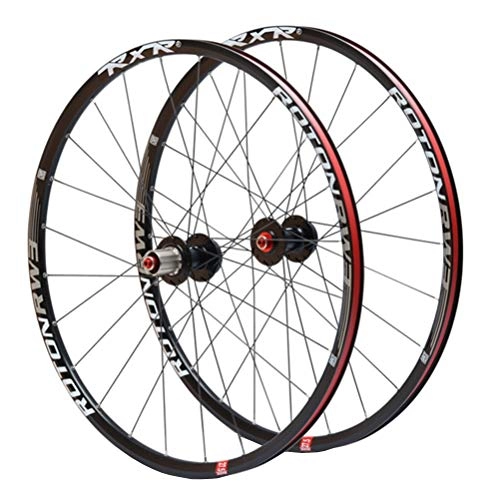 Mountain Bike Wheel : CHICTI Mountain Bike Wheelset 26 / 27.5 / 29 Inches MTB Double Wall Aluminum Alloy Disc Brake Cycling Bicycle 24 Hole Rim 9 / 10 / 11 Cassette Wheels (Size : 27.5in)