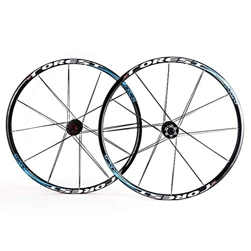 Mountain Bike Wheel : CHP MTB Rim 26 / 27.5inch Mountain Bike Wheelset, Double Wall 24H Disc Brake Quick Release Compatible 7 8 9 10 11Speed (Color : Blue, Size : 26inch)
