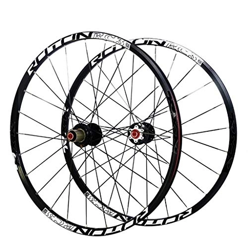 Mountain Bike Wheel : CHP MTB Wheels 2627.5 Er Mountain Bike Wheelset Bicycle Milling Trilateral Alloy Rim Carbon Hub Black 1790g (Color : -, Size : 26inch)
