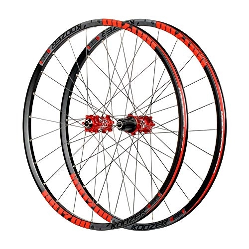 Mountain Bike Wheel : CHUDAN 26" / 27.5" MTB Bike Wheelset, Disc Brake Alloy Rim Front Wheel Rear Wheel Fast Release Red Hub 24H Shimano Or Sram 8 9 10 11 Speed, Red, 27.5in