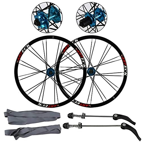 Mountain Bike Wheel : CHUDAN 26 Inch Aluminum Alloy Bicycle Rims, Mountain Bike Wheelset Double Walled Disc Brake Quick Release MTB Wheels Rear Wheel Front Wheel Palin Bearing 7 / 8 / 9 / 10 Speed 24H, A