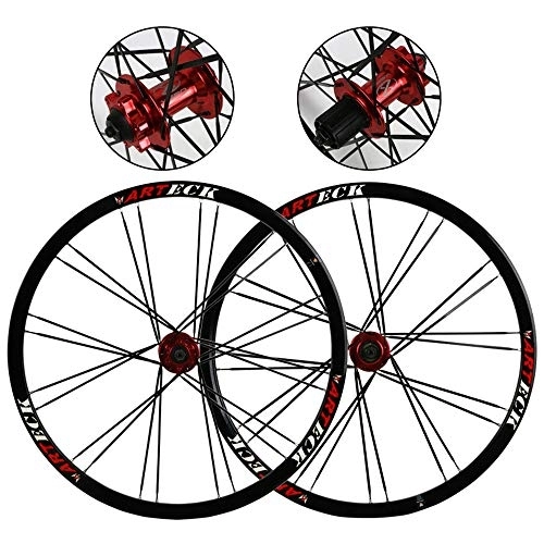 Mountain Bike Wheel : CHUDAN 26 Inch Aluminum Alloy Bicycle Rims, Mountain Bike Wheelset Double Walled Disc Brake Quick Release MTB Wheels Rear Wheel Front Wheel Palin Bearing 7 / 8 / 9 / 10 Speed 24H, B