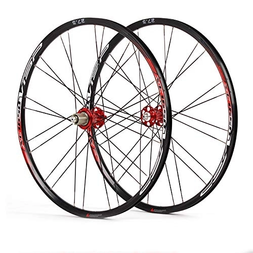 Mountain Bike Wheel : CHUDAN 27.5 Inch Bike Wheelset, Ultralight MTB Rim Double Wall Aluminum Alloy MTB Cycling Wheels Disc Brake Fast Release Mountain Bike Wheels 8-11 Speed, Red