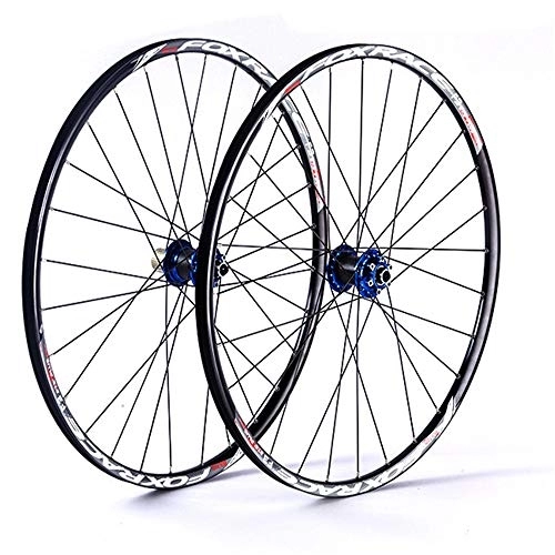 Mountain Bike Wheel : CHUDAN Mountain Bicycle Wheelset, 26In Aluminum Alloy MTB Cycling Wheels Double Wall Rims Disc Brake Sealed Bearings Fast Release 24H 7 / 8 / 9 / 10 / 11 Speed, 27.5in