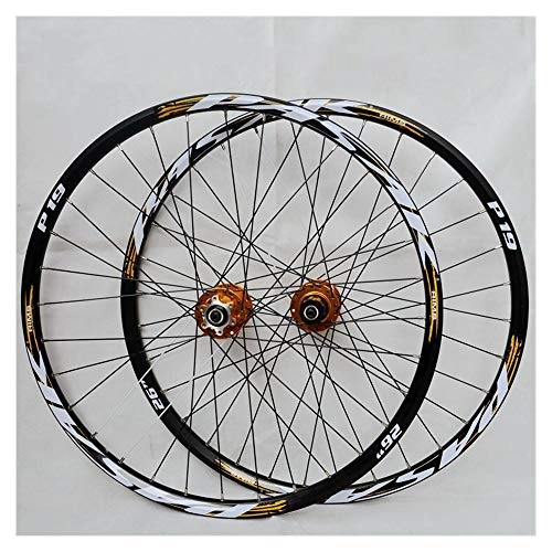 Mountain Bike Wheel : CHUDAN Mountain Bike Wheelset, 29 / 26 / 27.5 Inch Bicycle Wheel (Front + Rear) Double Walled Aluminum Alloy MTB Rim Fast Release Disc Brake 32H 7-11 Speed Cassette, B, 27.5in