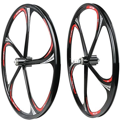 Mountain Bike Wheel : Coool 26 Inches Magnesium Alloy Integrated Black Wheel Set Mountain Bike Rotary Wheel 100mm Front Wheel 135mm Rear Wheel