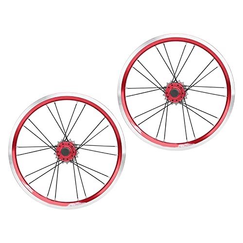 Mountain Bike Wheel : Crisist Bike Rim Brake Wheelset, Disc Brake Wheelset Front 2 Rear 4 Bearing Sturdy V Brake 5 Speed for Mountain Road Bike(red)