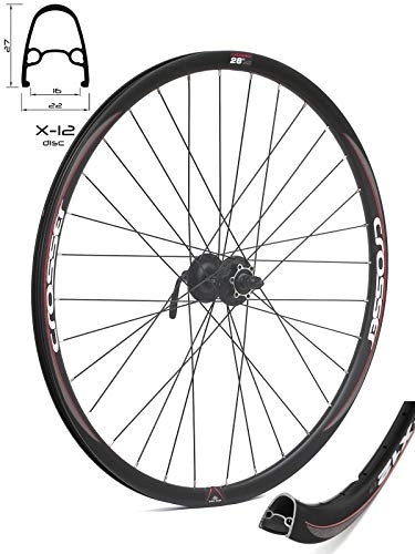 Mountain Bike Wheel : Crosser Front Wheel X-12.28 Inch Hub Shimano M475 Central Locking for Disc Brake Only for All Mountain Bikes and Cross-Country Cycling Black, Black, 28