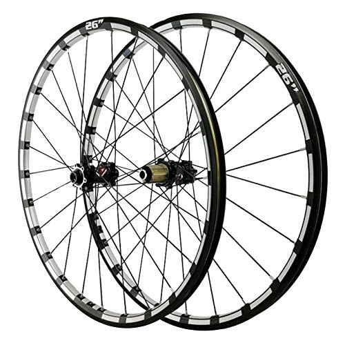 Mountain Bike Wheel : CTRIS Bicycle Wheelset 26 Inch Cycling Wheels, Aluminum Alloy 24 Holes Straight Pull 4 Bearing Disc Brake Wheel Mountain Bike Cycling Wheelsets (Size : 26in)