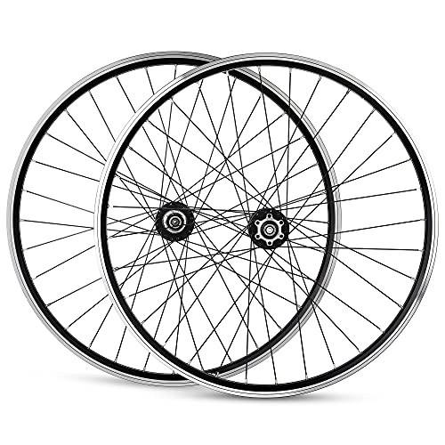 Mountain Bike Wheel : CTRIS Bicycle Wheelset 26 Inch Mountain Bike Wheelset Disc Brake Bicycle Wheel Double Wall Alloy Rim MTB QR 7-11Speed 32H Sealed Bearing Quick Release (Size : 26in)