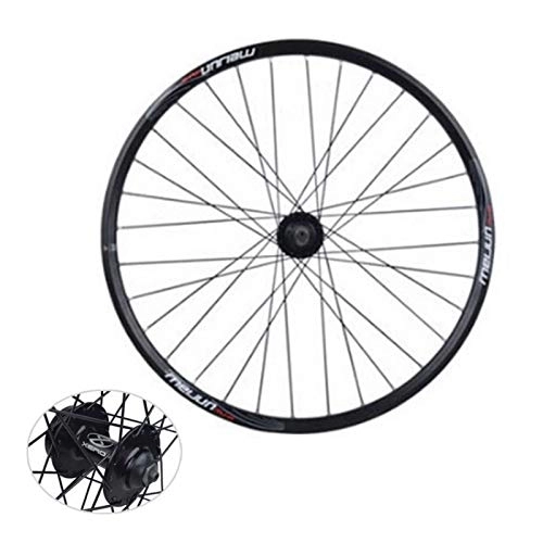 Mountain Bike Wheel : CTRIS Bicycle Wheelset Bicycle Front Wheel, Aluminum Alloy Double Wall V Brake and Disc Brake Dual Purpose Single Front Wheel of Mountain Bike (Size : 26in)