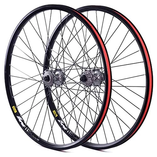 Mountain Bike Wheel : Cuthf Wheelset 26 / 27.5 Inch Rear / Front Mountain Bike Bicycle Wheels Ultralight Double Wall Aluminum Alloy Bicycle Rim Disc Brake Fast Release 32H 8-11 Speed Cassette, 26in