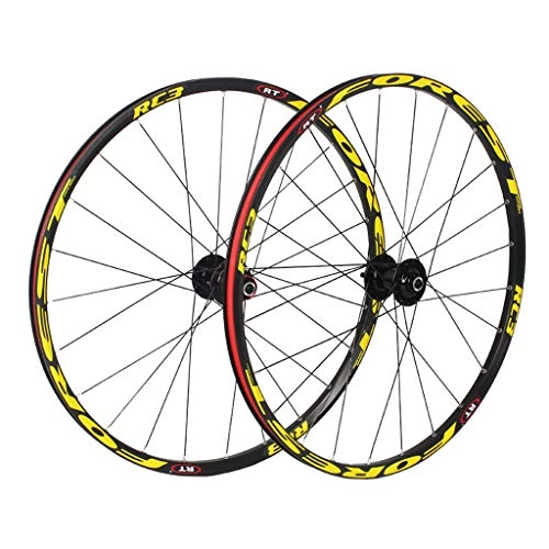 Mountain Bike Wheel : CWTC Mountain Bicycle Wheelset 26 In 27.5 Inch, Double Wall Aluminum Alloy Cycling Wheels Disc Brake For 7 / 8 / 9 / 10 / 11 Speed (Size : 27.5in)