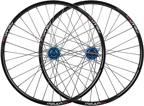 Mountain Bike Wheel : Cycling Wheels 26 Inch Mountain Bike Wheel To Disc Brake Bicycle Rim 32H Wheel Hub QR For 7, 8, 9, 10 Speed Box Type (Color : Blue, Size : 26'')