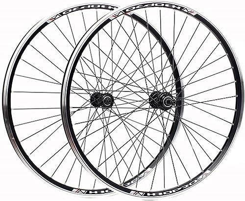 Mountain Bike Wheel : Cycling Wheels 26 Inch Mountain Bike Wheels 26 Inch Mountain Bike Wheels Brakes Quick Release Wheels (Color : Schwarz, Size : 26inch)
