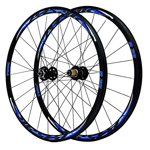 Mountain Bike Wheel : Cycling Wheels 700c, Bike Wheelset Off-road Disc Brake / V Brake Double-decker Mountain Bike Rim Quick Release 7 / 8 / 9 / 10 / 11 Speed Flywheel (Color : Black hub)