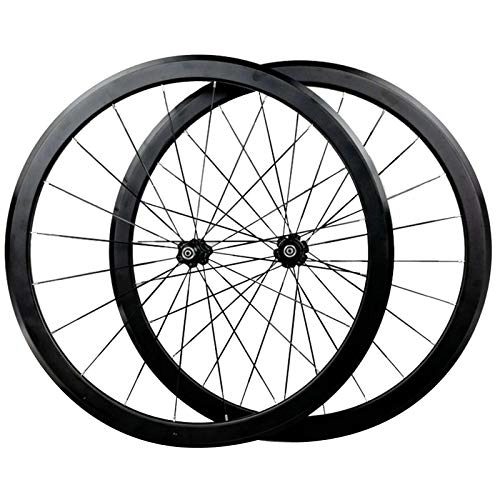 Mountain Bike Wheel : Cycling Wheels 700c, Double-decker Mountain Bike Rim 40MM Flat Bar Ultralight Bearing V Brake 7-12 Shift Wheel (Color : Black, Size : 700C)
