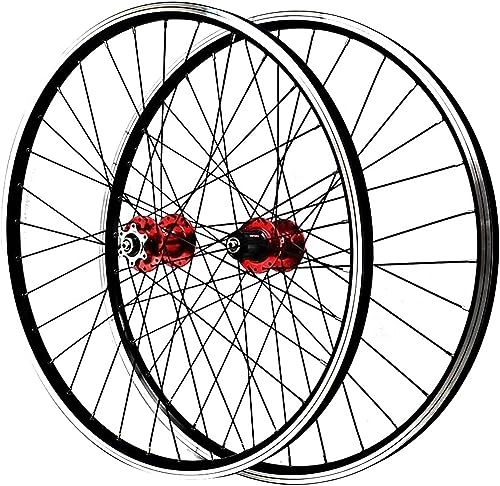 Mountain Bike Wheel : Cycling Wheels Mountain Bike Wheelset 26'' 27.5'' 29'' Rims V Disc Brake Hubs 32 Holes MTB Bicycle Quick Release Wheelset (Color : Red, Size : 29'')