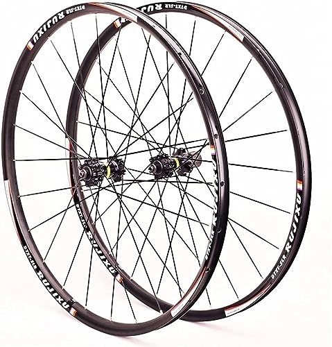 Mountain Bike Wheel : Cycling Wheels Mountain Bike Wheelset 700C Bicycle Wheels Quick Release Hub For 7 8 9 10 11 Speed (Color : Schwarz, Size : 700C1)