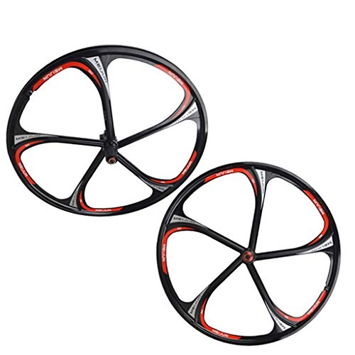 Mountain Bike Wheel : Cycling Wheelsset, 26 Inch Double Wall Magnesium Alloy MTB Rim Quick Release Disc Brake Hybrid Mountain Bike Wheelset 7 8 9 10 Speed, Black-26inch