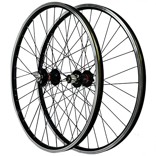 Mountain Bike Wheel : Dbtxwd MTB Wheelset 26 Inch Handmade Standard Bicycle Rim 32 Spoke Mountain Bike Front & Rear Wheel Disc / Rim Brake 7-11Speed Cassette QR Sealed Bearing Hubs, Black