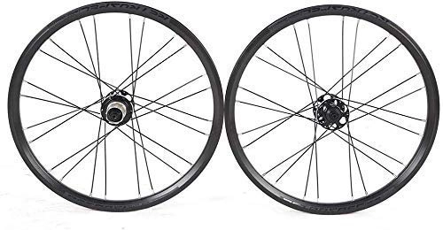 Mountain Bike Wheel : DGHJK 20 inch Mountain Bike wheelset, 24 Hole Double-Walled Rims Hybrid Quick Release discbrake Aluminum Alloy Bicycle Wheels 8 / 9 / 10 / 11 Speed