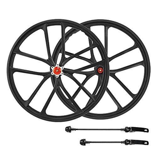 Mountain Bike Wheel : DHMKL 20 Inches MTB Bike Wheel, Magnesium Alloy Disc Brake Integrated Wheel / American Valve / Cassette Freewheel Base / Front 100mm Rear 135mm / Includes Original Quick Release