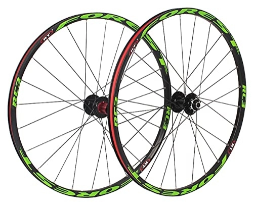 Mountain Bike Wheel : Disc Brake Wheelset 26 / 27.5 Inch Mountain Bike Wheels Ultra Light MTB Rim 24 Holes 1790g Quick Release Hub For 8 / 9 / 10 / 11 Speed Cassette (Color : Gold, Size : 27.5in) (Green 27.5in)