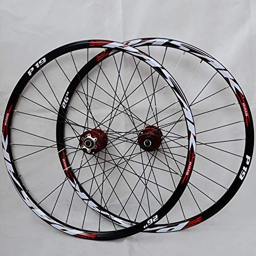 Mountain Bike Wheel : DL Alloy Road Bike Wheels 26" / 27.5" / 29" Disc brake Clincher wheelset Rim, Red, 26inch