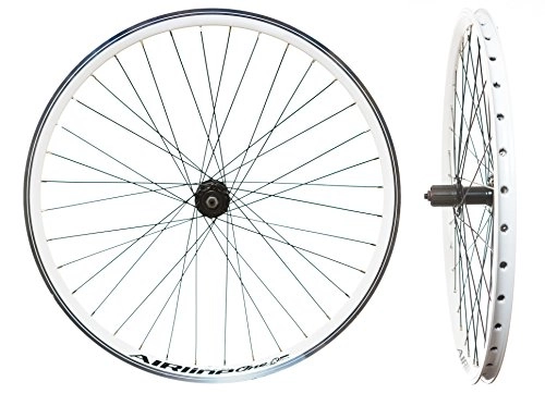 Mountain Bike Wheel : FireCloud Cycles Pair 26" AIRLINE ONE WHITE AND BLACK DISC PAIR 7 / 8 / 9 SPEED Bicycle Bike WHEELS