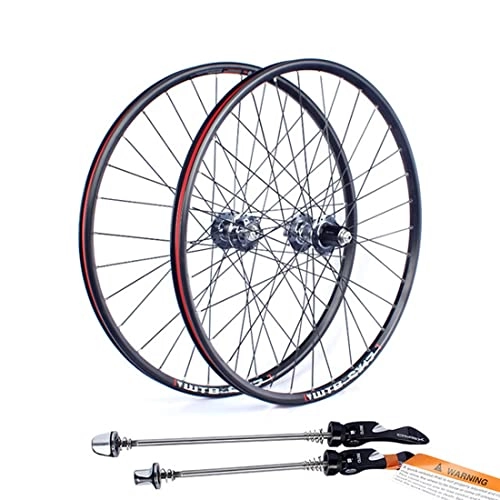 Mountain Bike Wheel : FOUFA Mountain Bike Wheelset, 26Inch MTB Rims Disc Brake Wheelset Quick Release Axles, for 7 to 10 Speed Cassette, Bike Accessories (Color : Silver)