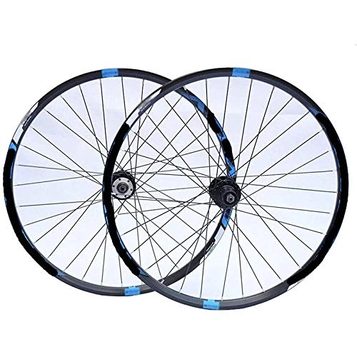 Mountain Bike Wheel : FREEDOH Mountain Bike Wheel Set 26 / 27.5 / 29 Inch 32 Holes 8 / 9 / 10 Speed Cassette Flywheel Aluminum Alloy Quick Release Wheelset MTB Cycling Front / Rear Wheels, Blue, 26inch