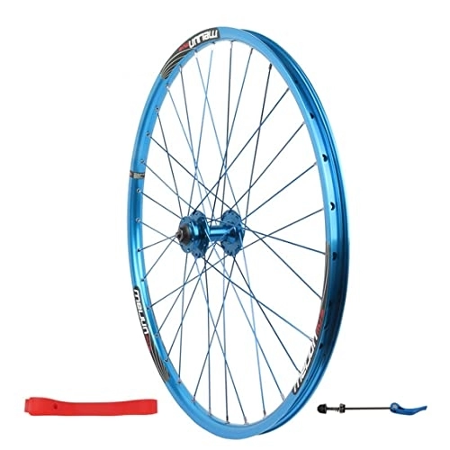 Mountain Bike Wheel : Front Bicycle Wheel 26" Disc Brake Mountain Cycling Wheels ball hub Aluminum Alloy Double Wall Rims Fit 7 8 9 10 Speed Freewheels (Color : Blue, Size : 26 inch)