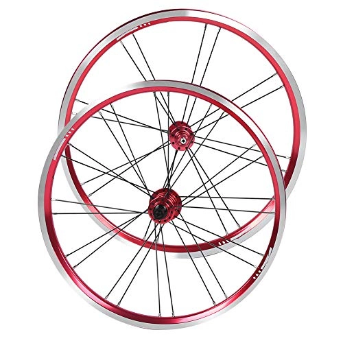 Mountain Bike Wheel : Gaeirt 0 Inch Bike Wheelset Lightweight Aluminium Alloy Bike Wheel Set, for Mountain Bike, for Riding(Red black)